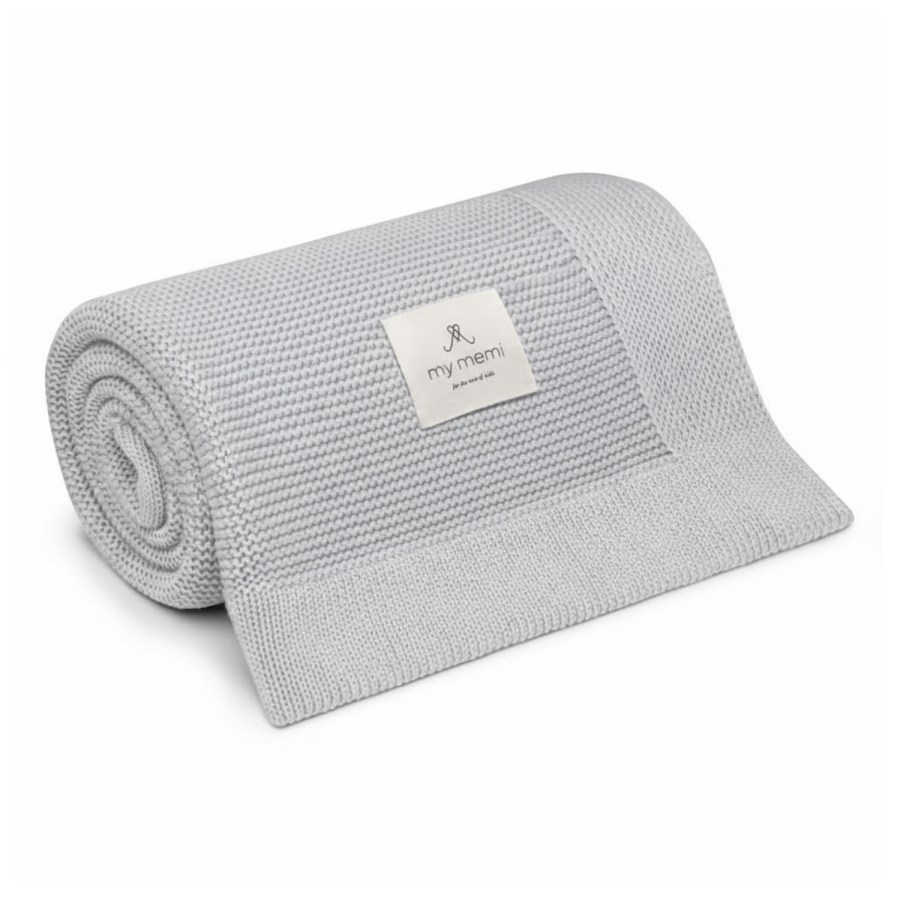 Bambusowy kocyk light grey 80x100 - classic / My Memi