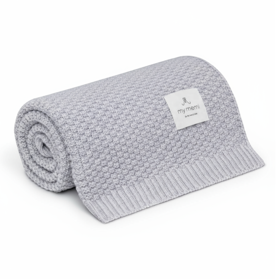 Kocyk ze 100% wełny merino grey - premium collection / My Memi