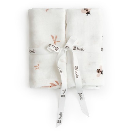 2pak pieluszek muślinowych 70x70cm – ważki i pszczółki / Bolo