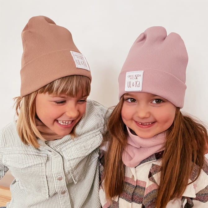 Zestaw czapka + komin/apaszka prążkowana POWDER LINE różne rozmiary / UL&KA