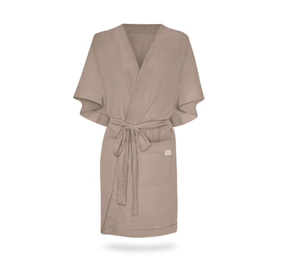 Szlafrok/kimono LINEN dla kobiet w ciąży i dla mam - Rainy Day / BabySteps