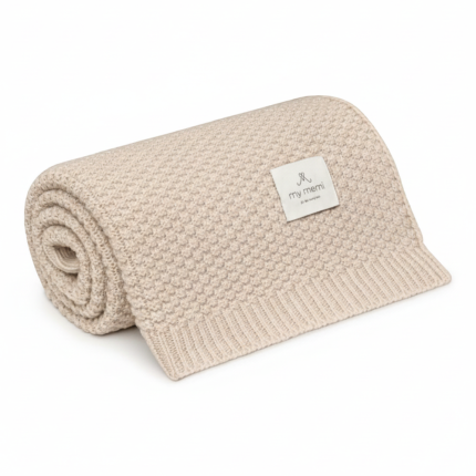 Kocyk ze 100% wełny merino warm beige - premium collection / My Memi