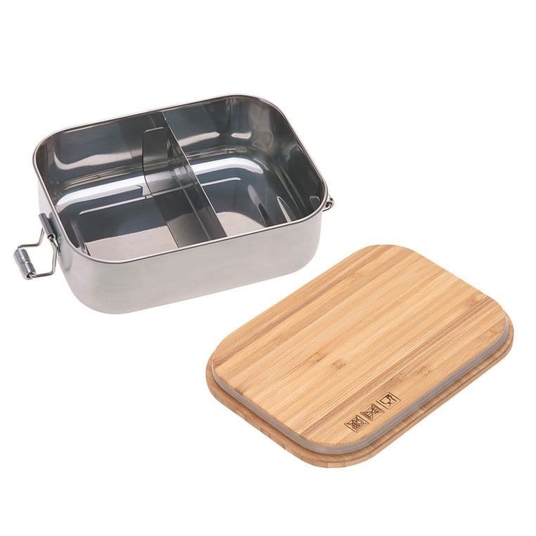 Lunchbox ze stali nierdzewnej z bambusową pokrywką - Garden Explorer / Lassig