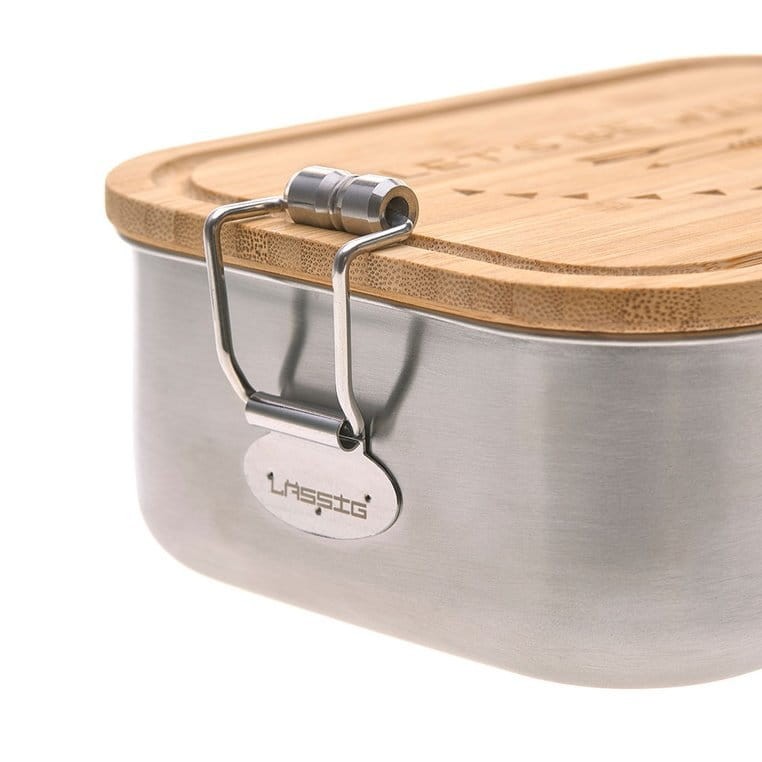 Lunchbox ze stali nierdzewnej z bambusową pokrywką - Garden Explorer / Lassig
