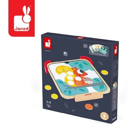 Układanka drewniana magnetyczna z tablicą - Uczę się kolorów / Janod J05321