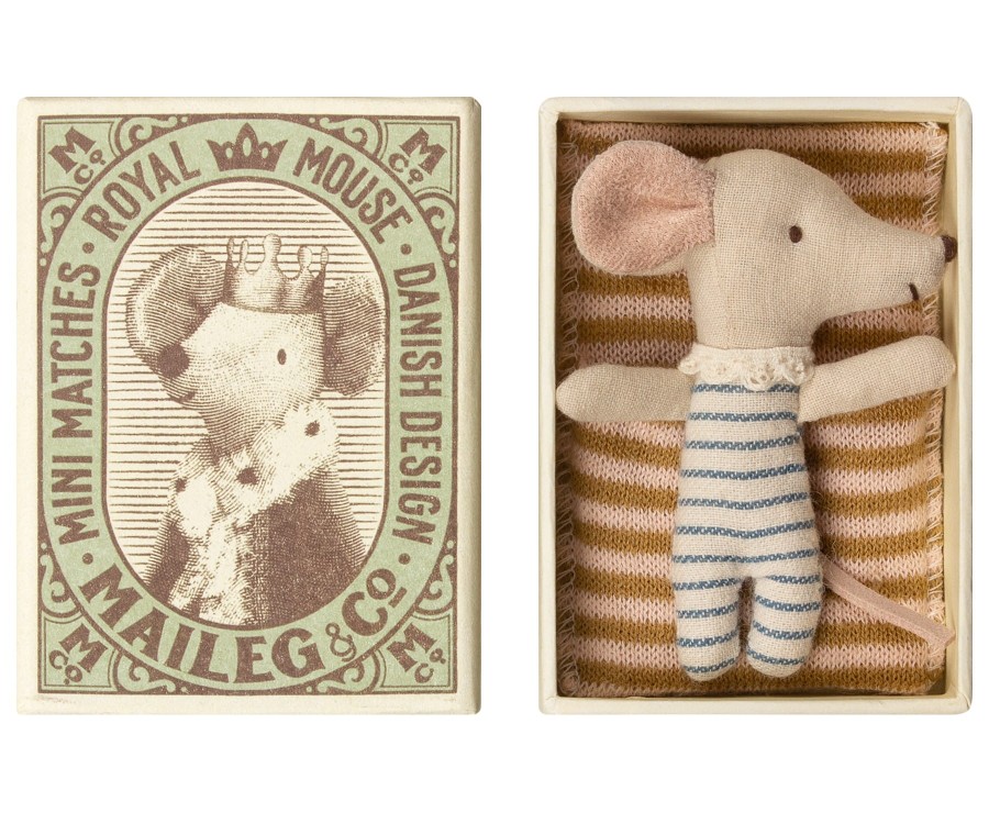 Myszka - Baby mouse, Sleepy - wakey in box - Boy / Maileg