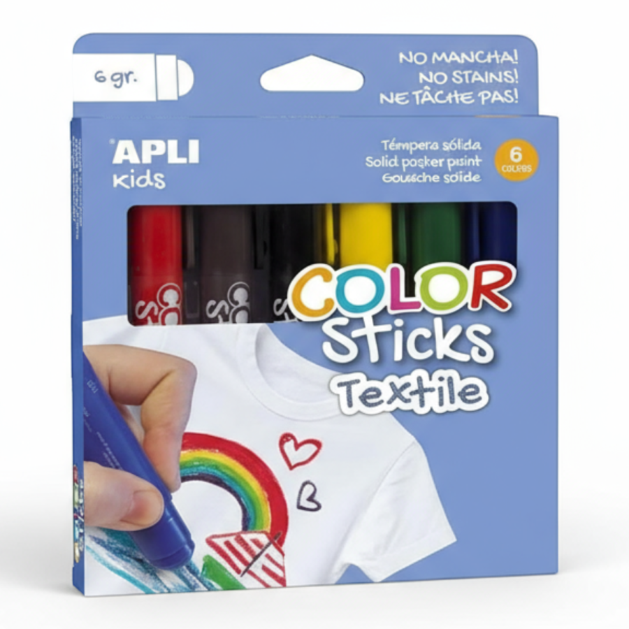 Flamastry do tkanin- 6 kolorów / Apli Kids