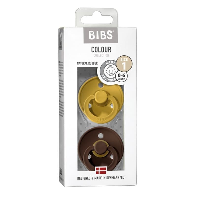 BIBS - 2-pak MUSTARD & MOCHA rozmiary
