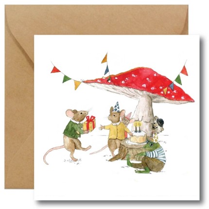Kartka urodzinowa pod Muchomorem / Hi Little