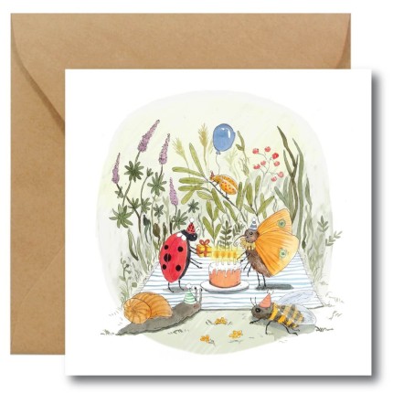 Kartka urodzinowa przyjęcie w ogrodzie  / Hi Little