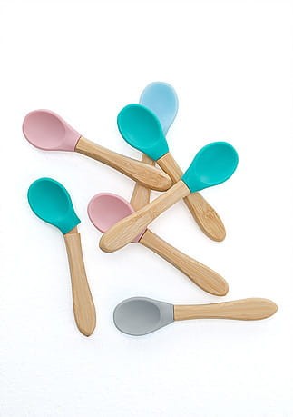 Łyżeczki do nauki samodzielnego jedzenia zielona niebieska / Minikoioi