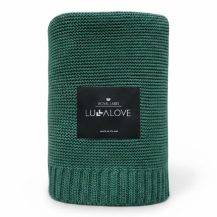 Bambusowy koc 80x100 BUTELKOWA ZIELEŃ / Lullalove