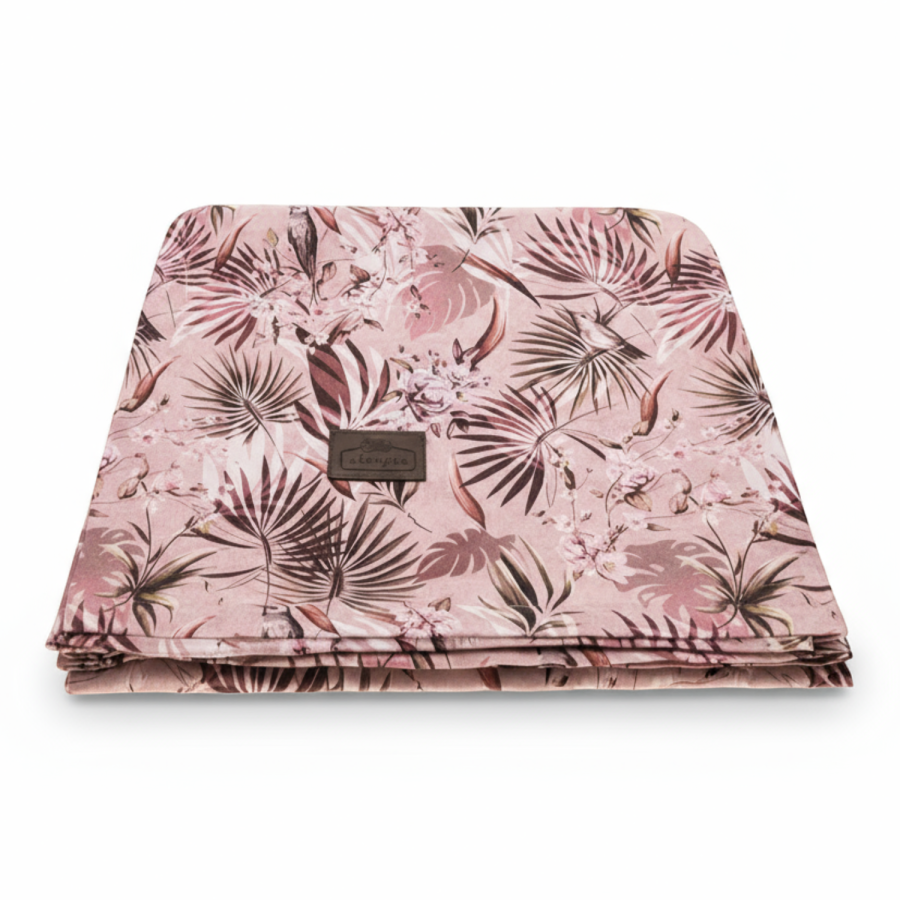 Bambusowy Jungle Powder Pink - 3 w 1 chusta, otulacz i kocyk / Sleepee