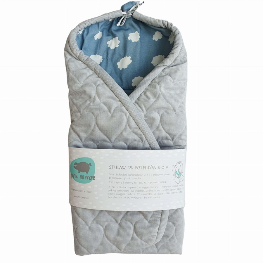 Otulacz do fotelika SILVER+CIEMNE CHMURKI 0-8M / Pink no More