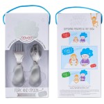 Widelec i łyżka 1-3 lat, ETAP 2 - grey / Nanas Manners