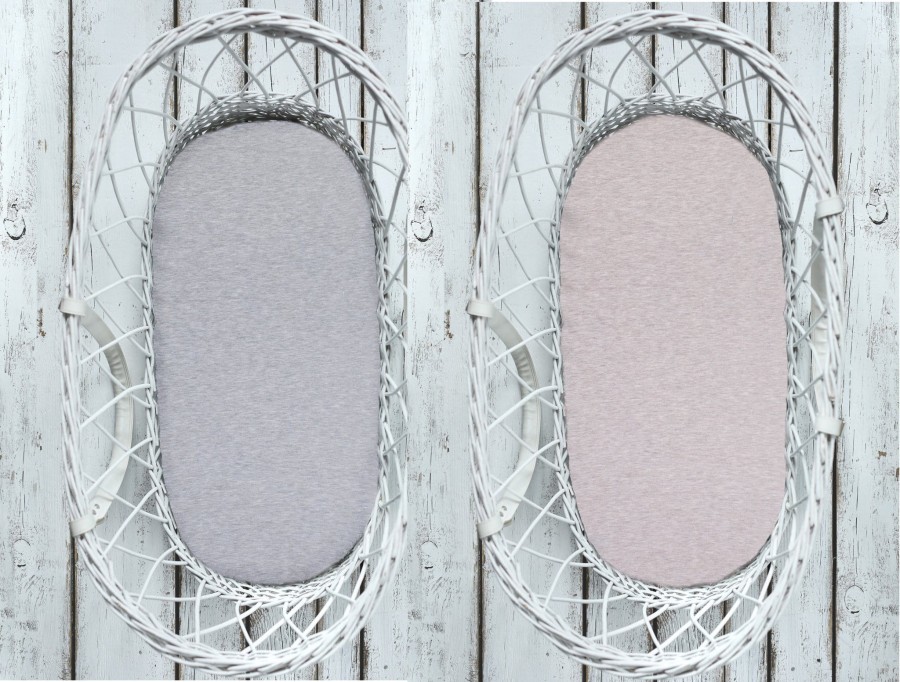 Prześcieradło do gondoli We Care 2-pak Jasny szary/Róż / Sleepee