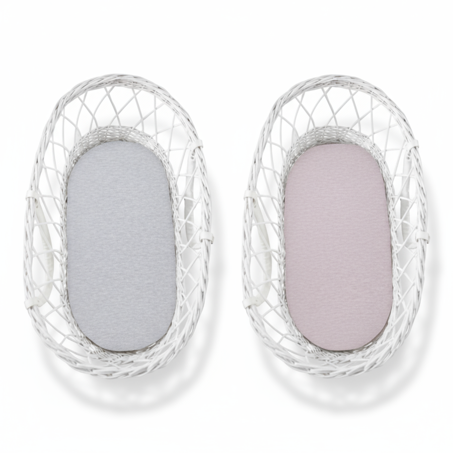 Prześcieradło do gondoli We Care 2-pak Jasny szary/Róż / Sleepee