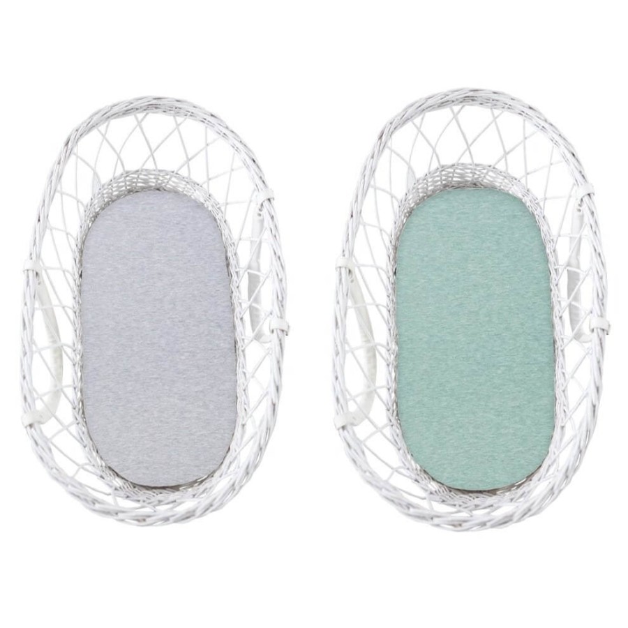 Prześcieradło do gondoli We Care 2-pak Jasny szary-Mięta / Sleepee