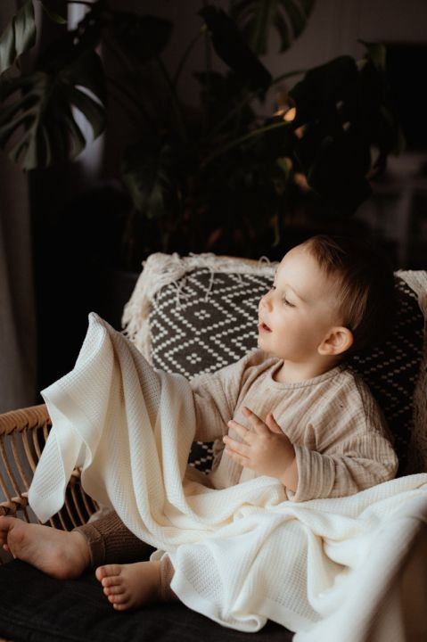 Lekki eukaliptusowy kocyk 80x100 cream - eco collection / My Memi