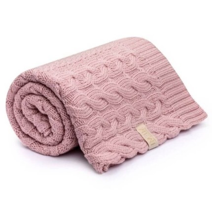 Kocyk WARKOCZ ze 100% wełny merino powder pink - premium collection/ My Memi