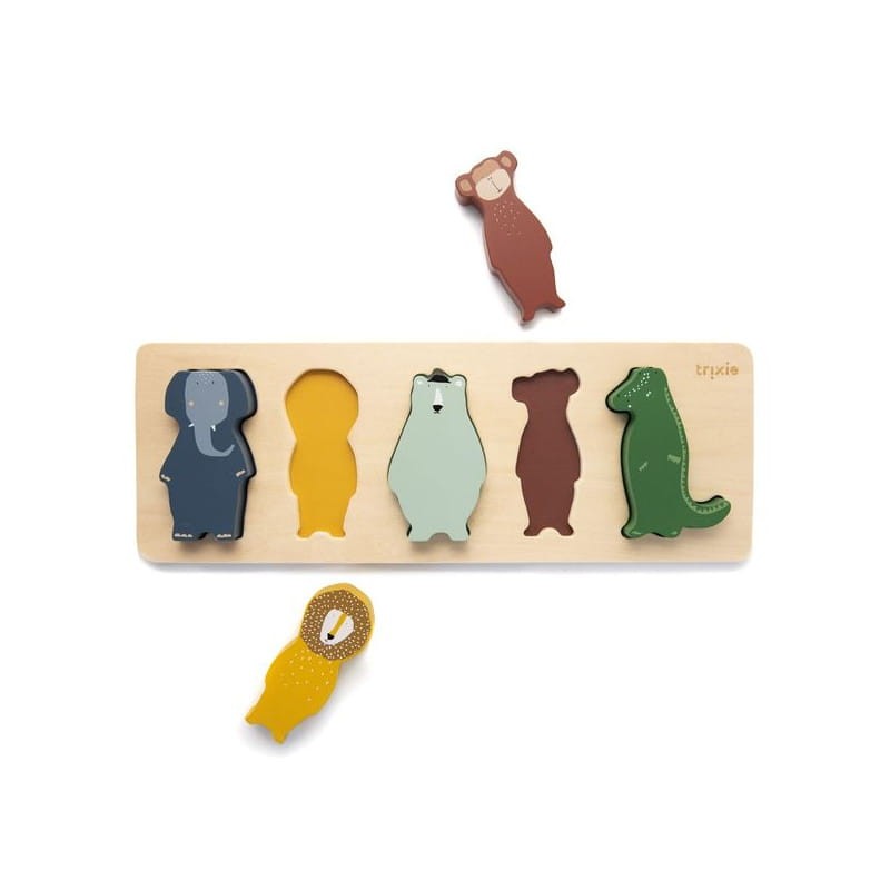 Animals Drewniane puzzle w kształcie zwierząt / Trixie