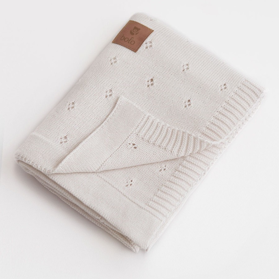 Kocyk bawełniany 80×100 – nude / Bolo