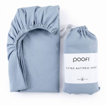 Prześcieradło Organic&Color DUSTY BLUE / POOFI