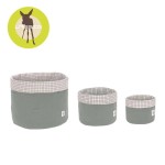 Muślinowe kosze do przechowywania 3 sztuki Cozy Home szarozielone / Lassig