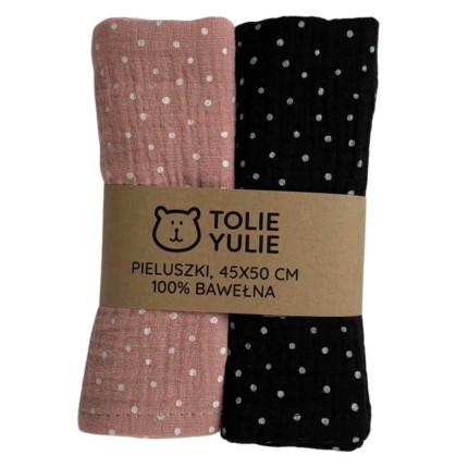 2-pak pieluszek muślinowych Black / Tolie Yulie