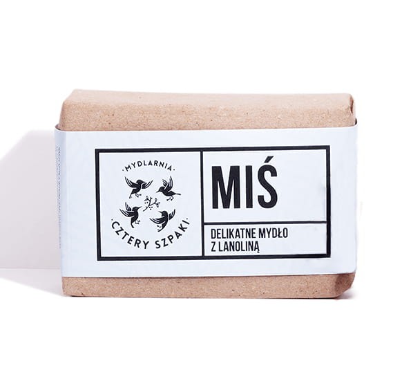 Delikatne mydło MIŚ z lanoliną 110g od urodzenia / Mydlarnia Cztery Szpaki