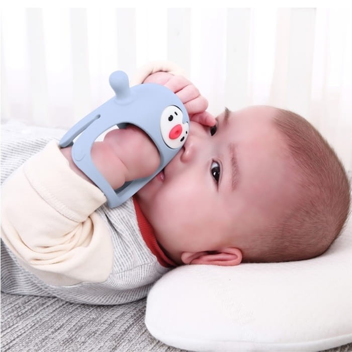 Gryzak silikonowy - Pingwin Buddy Light Blue / Smily Mia