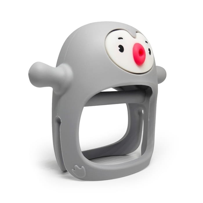 Gryzak silikonowy - Pingwin Buddy Light Grey / Smily Mia