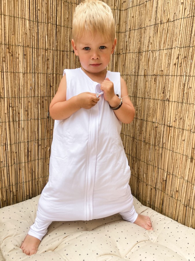 Letni śpiworek z nóżkami - Biały ROZMIARY / Sleepee