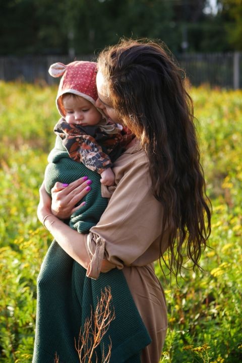 Bambusowy kocyk bottle green 80x100 - classic / My Memi