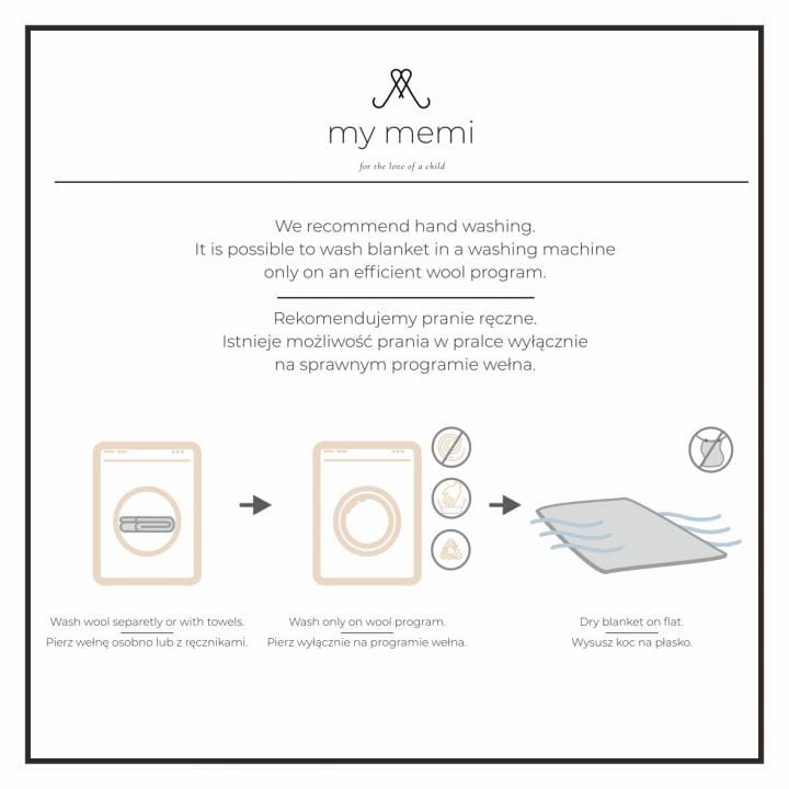 Kocyk ze 100% wełny merino baby blue - premium collection / My Memi