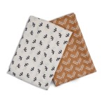 Boho Kocyk Muślinowy Black Birds - Mudcloth 2 szt. / Lulujo