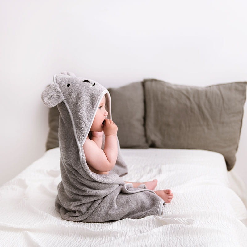 Ręcznik bambusowy z kapturkiem 85x85cm – jasny szary / Bolo