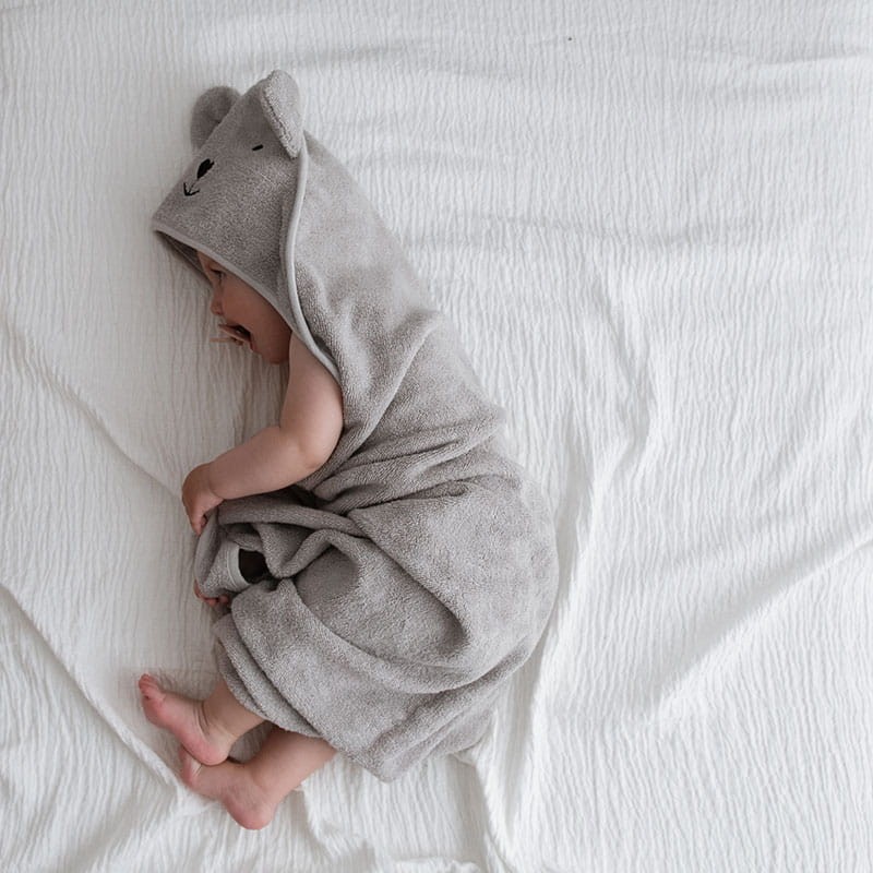 Ręcznik bambusowy z kapturkiem 85x85cm – jasny szary / Bolo