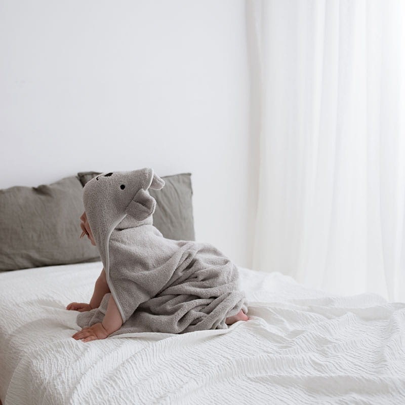 Ręcznik bambusowy z kapturkiem 85x85cm – jasny szary / Bolo