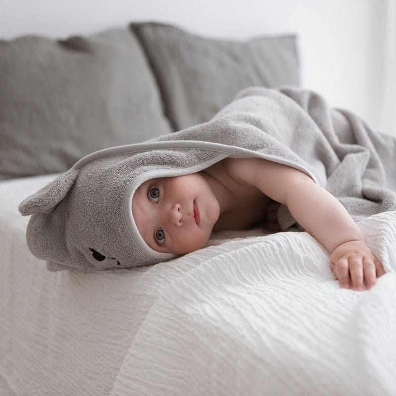 Ręcznik bambusowy z kapturkiem 85x85cm – jasny szary / Bolo