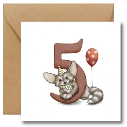 Kartka okolicznościowa na piąte urodziny / Hi Little