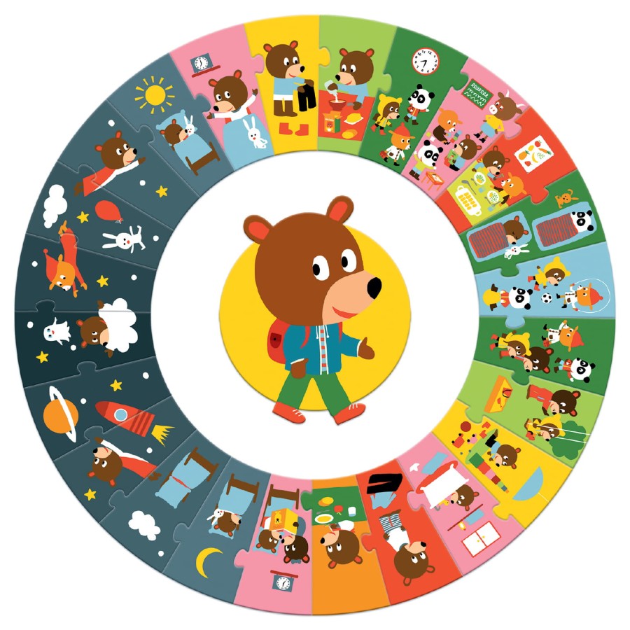 Puzzle kartonowe DZIEŃ / Djeco