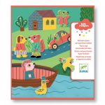 Zestaw z naklejkami wielokrotnego użytku - ZWIERZĘTA / Djeco