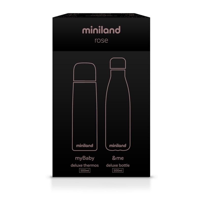 Termos dla dziecka + butelka dla rodzica Deluxe 500ml - różowe / Miniland