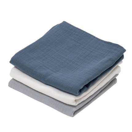 Zestaw trzech pieluszek muślinowych - granatowy / Bim Bla