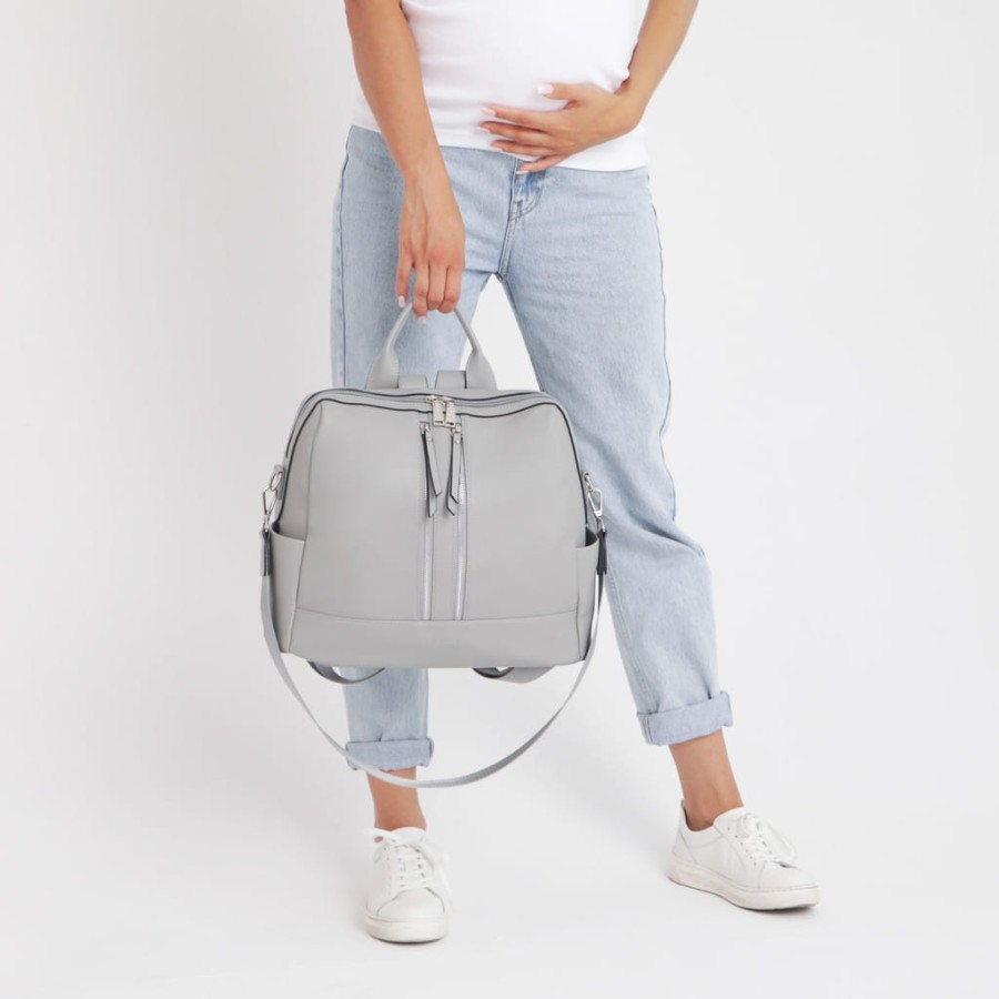 Plecak i torba dla mamy 2w1 MINI cool grey/silver / Joissy