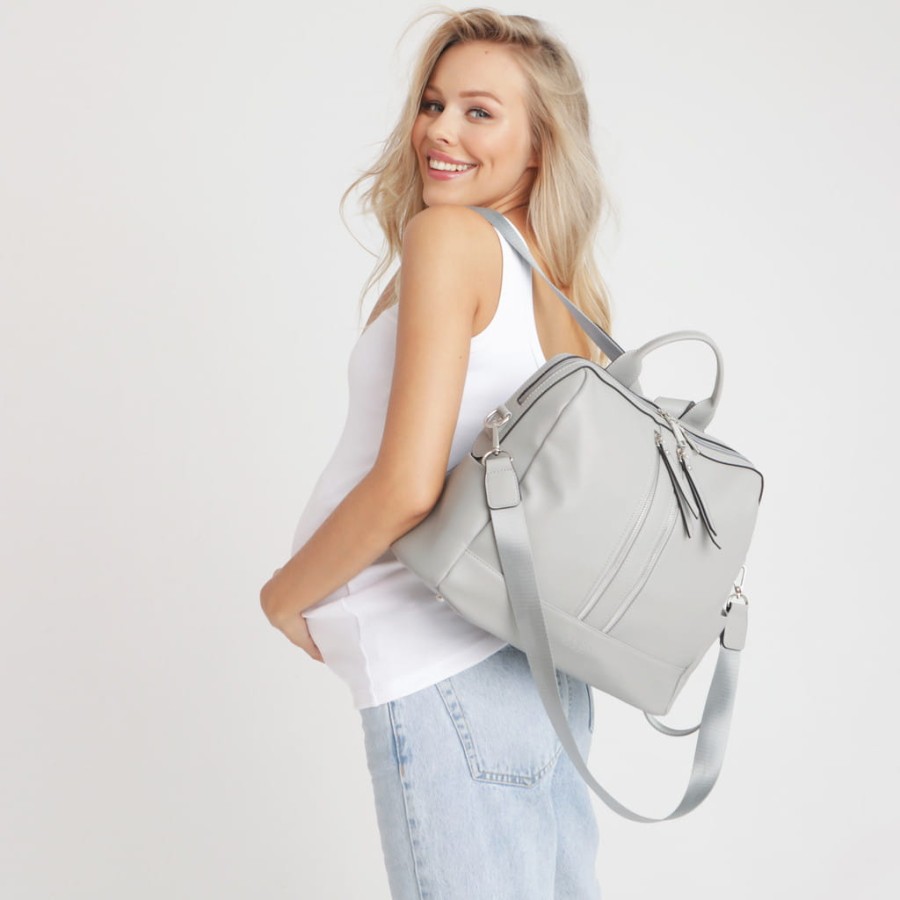 Plecak i torba dla mamy 2w1 MINI cool grey/silver / Joissy
