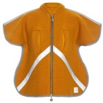 Ponczo z wełny merino pomarańczowe - rozmiary / Simple Wool