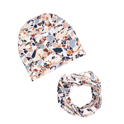 Czapka z kominem wiosenno-jesienna LASTRIKO BEŻ / UL&KA