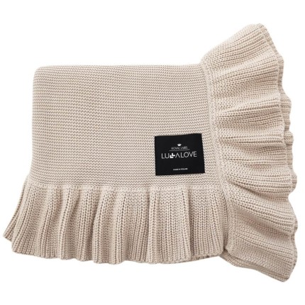 Kocyk całoroczny z falbanką - beż / Lullalove